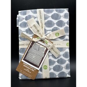 West Elm Pillow Sham KING Size Stamped Dot Gray White Print‎ Pillowcase Extra